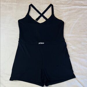 Prince Black Cross-Back Romper Size Large